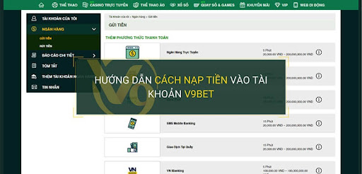 68gamebai reviews Cách nạp tiền vào V9BET