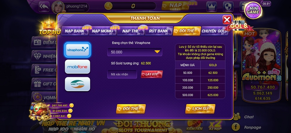 68gamebai reviews Các bước nạp tiền game Mio99